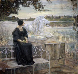 Portræt af Kunstnerens Hustru. Maleri af Isaak Izrailevich Brodsky (Brodsky) (1884-1939), olie på lærred, 205 x 203,5 cm