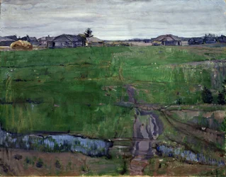Pre (Eng). Maleri af Isaak Izrailevich Brodsky (Brodsky) (1884-1939). Olie på lærred, 63 x 80 cm, russisk kunst, art nouveau. Regionalt kunstmuseum, Kaluga (Rusland).