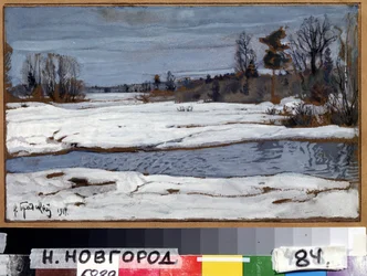 Forår (Forår). Maleri af Isaak Izrailevich Brodsky (Brodsky) (1884-1939). Olie på lærred