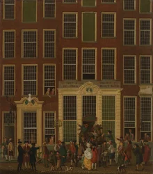 Jan de Groots boghandel og lotteriagentur i Kalverstraat i Amsterdam, 1779