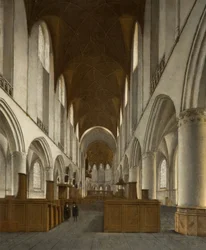 Det indre af Saint Bavo, Haarlem, 1680.