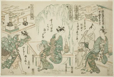 Nyd aftenen kølig på Ryogoku - Et sæt på tre (Ryogoku suzumi sanpukutsui)