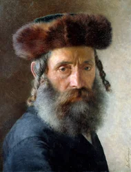 Portræt af en rabbiner med pelshue (maleri)