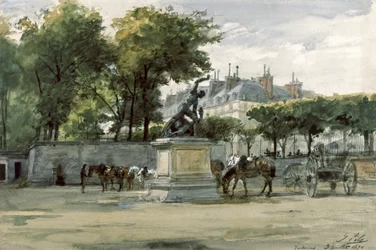 Pariserkommunen: Versailles-hæren i Tuilerierne, ca. 1871 (akvarel)