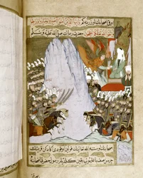 MUHAMMAD: Åbenbaring af en del af Koranen til Huhammad under et slag