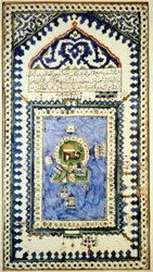 Kort over Mekka - keramik, Istanbul Museum of Muslim Art