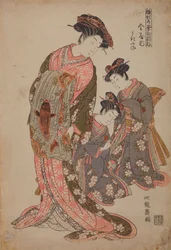 Oiran Ukita, født Kanaya, fra serien: Nye modeller af unge spirer (piger) / Hinagata Wakana no Hatsumoyo