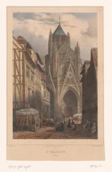 Udsigt over kirken Saint-Maclou i Rouen St. Maclou à Rouen (titel på objekt) Ansigter i Frankrig (serietitel) La France (serietitel)
