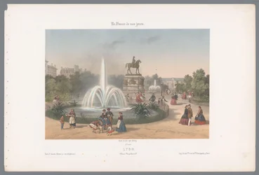 Zicht op de Place Napoléon te Lyon Lyons. Placer Napoleon (titel på objekt) Hedendaags Frankrijk (serietitel) Frankrig i dag (serietitel på objekt)