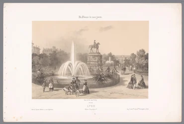Zicht op de Place Napoléon te Lyon Lyons. Placer Napoleon (titel på objekt) Hedendaags Frankrijk (serietitel) Frankrig i dag (serietitel på objekt)