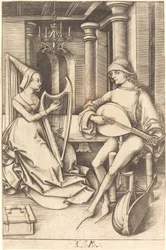 Lutespilleren og harpespilleren, ca. 14951503.