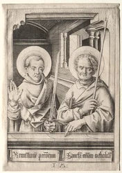 De tolv apostle: Sankt Simon (?) og Sankt Matthæus