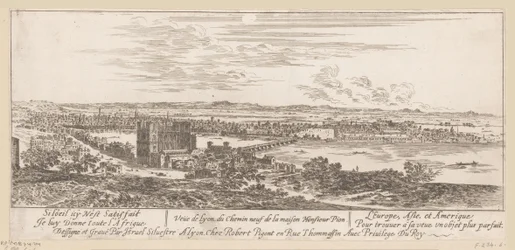 Udsigt over Lyon fra hr. Pions hus Veue de Lyon du Chemin neuf de la maison Monsieur Pion (titel på objektet)