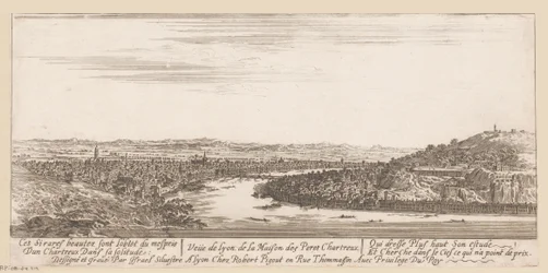 Udsigt over Lyon fra karteuserklosteret Veue de Lyon de la Maison des Peres Chartreux (titel på objekt)