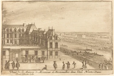 Udsigt over House of Monsieur de Bretonuiller i Isle Nostre Dame