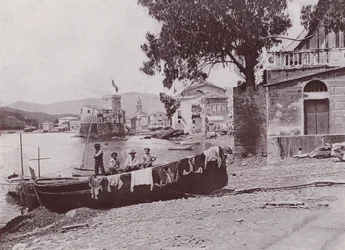 Italien: Rapallo, havnen (s/h foto)