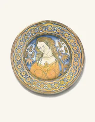 A Deruta Bella Donna Charger, c.1500-30dani