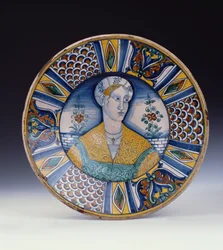 Et Deruta stort portrætfad, ca. 1530