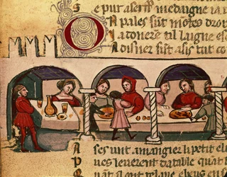Et måltid på en kro, fra Codex Entree dEspagne