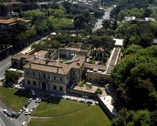 Luftudsigt over Villa Giulia i Rom, Italien
