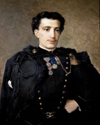 Alfredo Savio, artilleriofficer, deltog i uafhængighedskrigen i 1859-60 (olie på lærred)