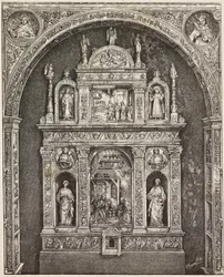 Alteret i Sankt Cita kirken, af Antonello Gagini, Palermo, Italien, stik efter tegning af G. Cavallotti, fra L