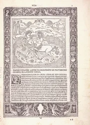 En illustreret side fra en latinsk udgave af Plutarchus