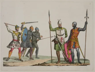 Angelsaksiske krigere, tavle 14 fra Nationernes historie