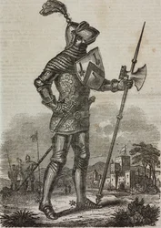 Rustning fra kong Henry V af Englands æra, illustration fra 