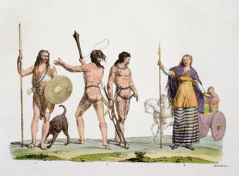Britannere, kaledoniere og dronning Boudicca, tavle 4 fra Nationernes historie