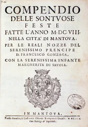 Krøniker, der beskriver fejringerne organiseret i Mantua af prinsen af Gonzaga (1608)