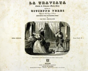 Omslag til hæftet "La Traviata"" af Giuseppe Verdi