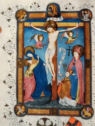 Korsfæstelse, illustration fra Missal of Master Pancratino, ca. 1430 (vellum)
