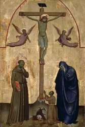 Korsfæstelse med St. Frans af Assisi og en donor (tempera på panel)
