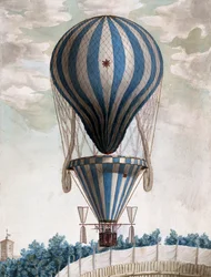 Tidlig varmluftsballon under flyvning
