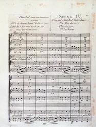Første side af Noder fra Lodoiska (scene 4), opera af Luigi Cherubini