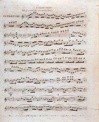 Første side af partituret, for violin, fra operaen 