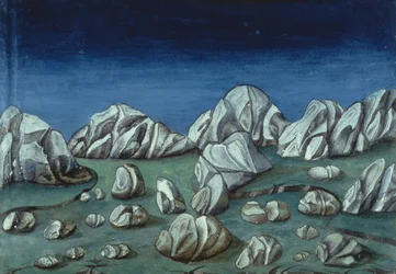 Fol.120r Verdens ende og den sidste dom: Jorden åbner sig (vellum)