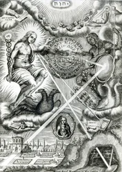 Frontispice af Ars Magna Lucis et Umbrae, af Athanasius Kircher (1601-80) Rom, 1646