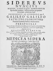 Frontispice til Sidereus Nuncius af Galileo Galilei, 1610