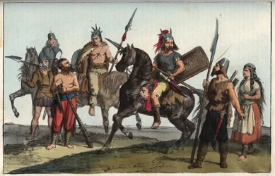 Den germanske stamme alamannerne (alemannerne) - alemannernes stamme (alamannerne), alamannerne - stik fra »Usi e Costumi di Tutti i Popoli dell