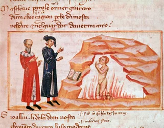 Guido Guinizzelli og de begærliges sjæle (sang 23 fra skærsilden, i den guddommelige komedie) - Minature