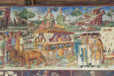 Månedens Hall, Northern Wall: "Juli" med Jupiters og Cybeles triumf, ca. 1468-70 (fresco)