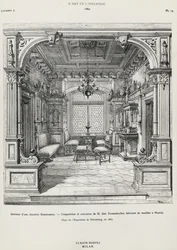Interiør af soveværelse i nyrenæssancestil af Possenbacher, Monaco, illustration fra L