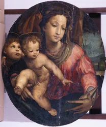 Madonna og barn med Johannes Døberen, 1546-55 (olie på fyrretræ)