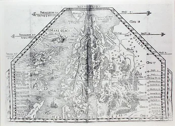 Kort over Skandinavien, fra et atlas af Olaus Magnus