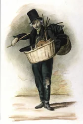 Milanese Metier: en reparator af paraplyer, paraplyer og bælge. Stik af Locarno fra 1830.