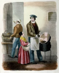 Milanese Metier: en sælger af kastanjer.