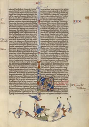 Moses slår vand fra klippen til israelitterne, ca. 1250-62 (tempera og guld på pergament)