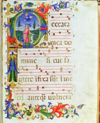 Ms 577 f.1 Historikert initial 